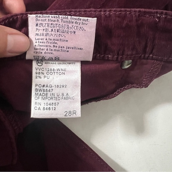 Adriano Goldschmidt Women’s 28R The Legging Super Skinny Corduroy Pants Plum EUC - Picture 10 of 11